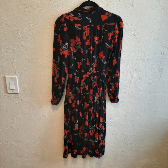 Vintage 70s Cherry 🍒 Wrap Dress 5/XXS - Picture 9 of 12